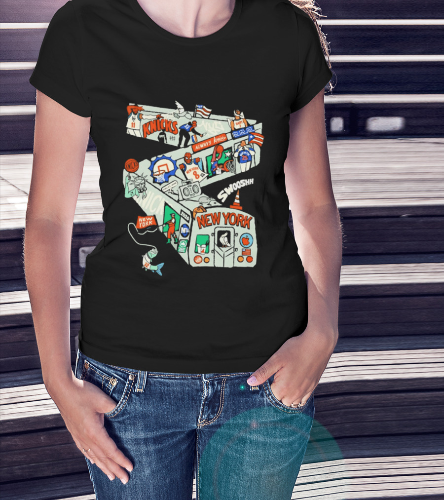 New York Knicks Subway Car Always Slamdunk Basketball City T-Shirt