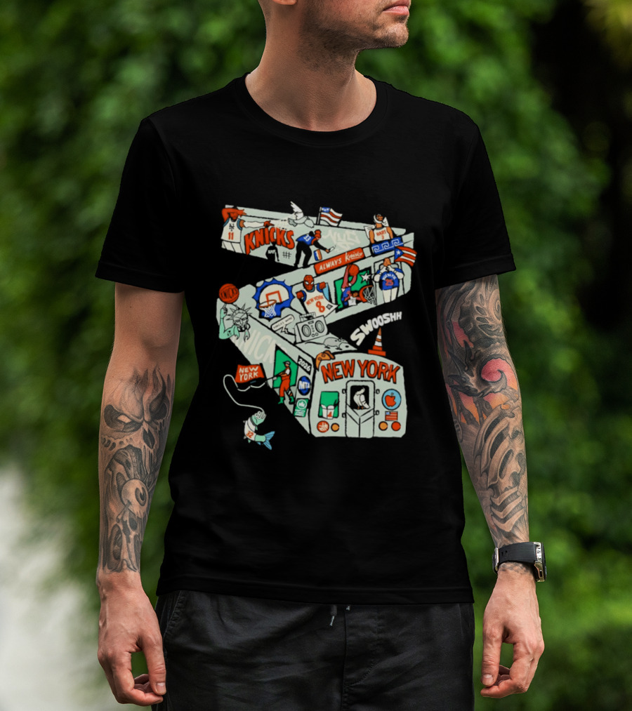 New York Knicks Subway Car Always Slamdunk Basketball City T-Shirt