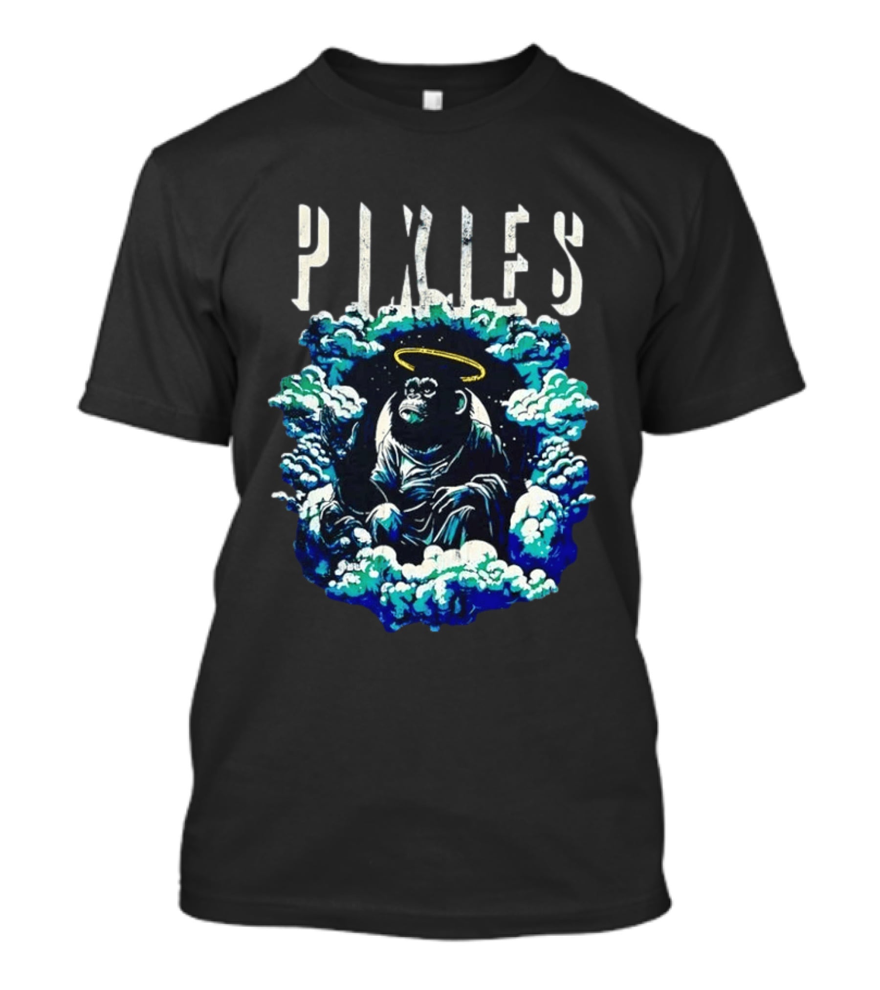 Pixies Haloed Chimp Surrounded By Clouds Vinyl Record T-Shirt