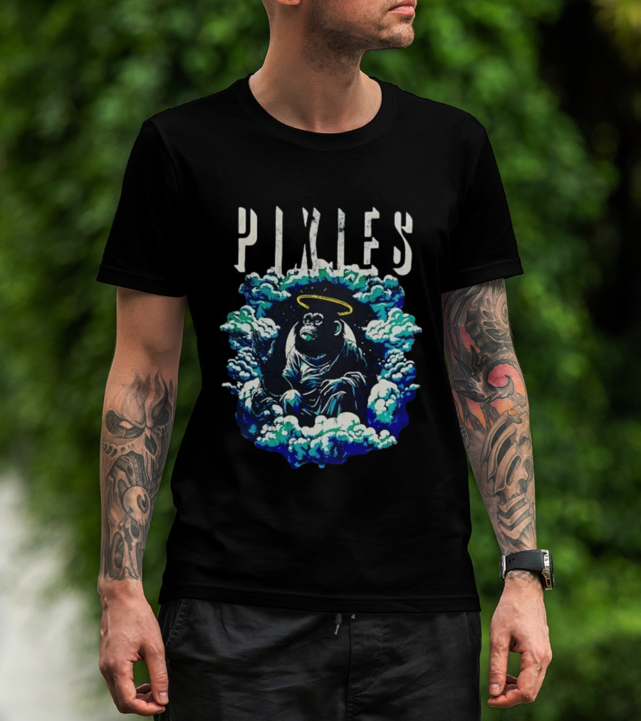 Pixies Haloed Chimp Surrounded By Clouds Vinyl Record T-Shirt