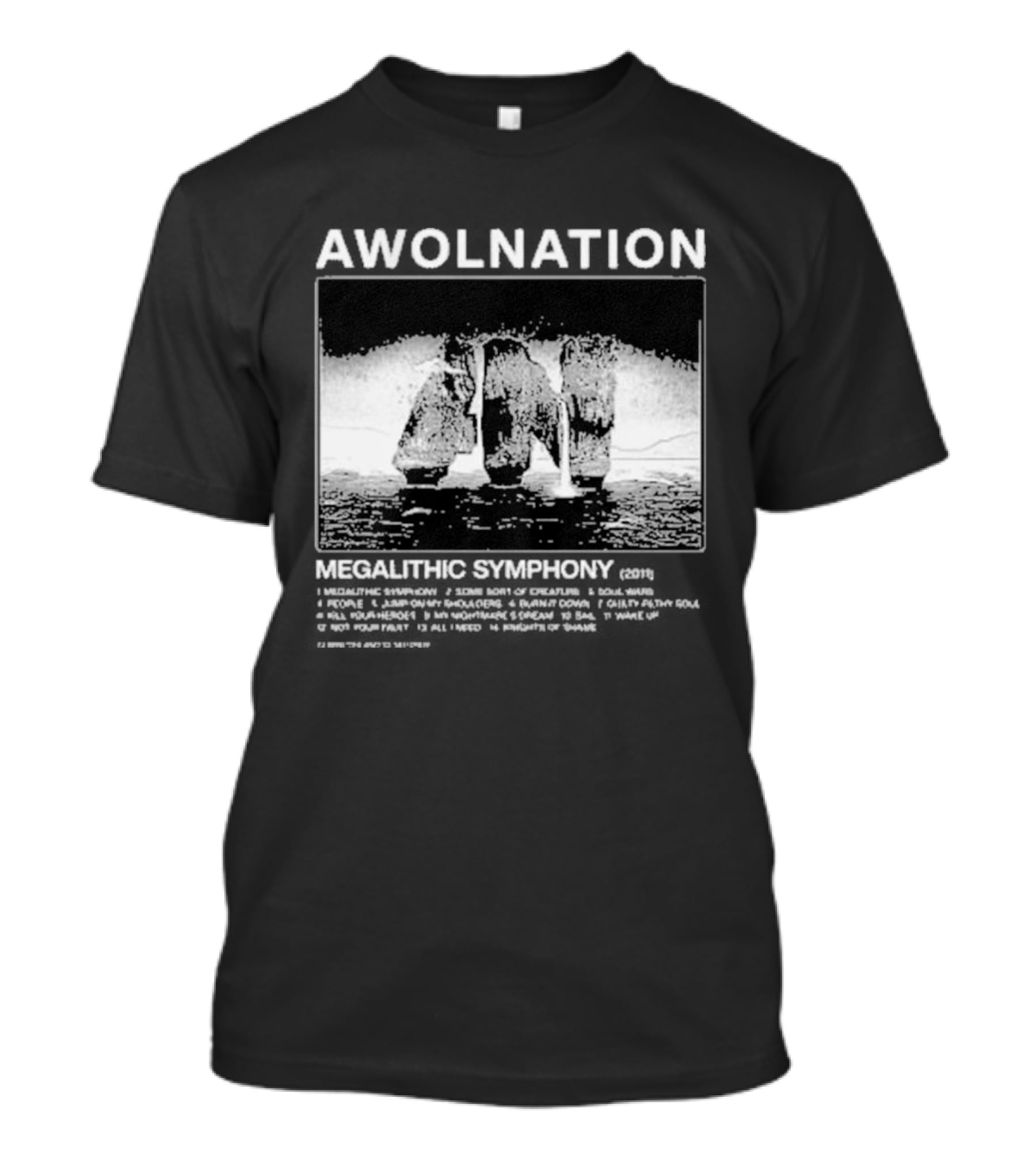 AWOLNATION Megalithic Symphony 15th Anniversary Stone Monoliths Celebration T-Shirt