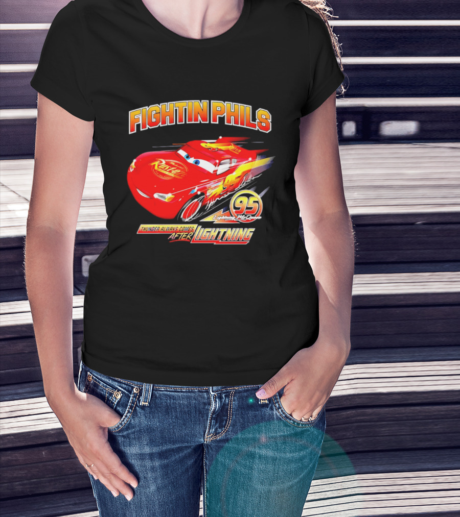 Fightin Phils OT Sports Cars Lightning McQueen Toddler 95 Rust Eze T-Shirt