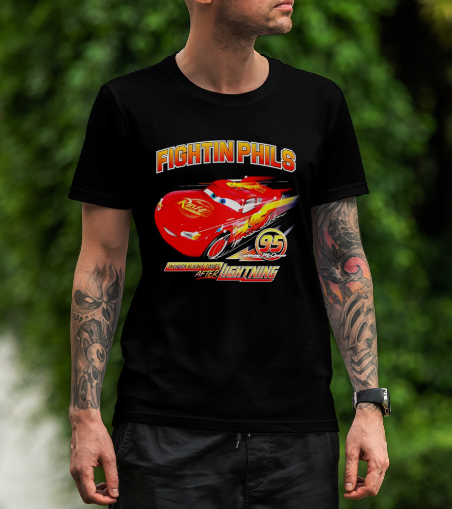 Fightin Phils OT Sports Cars Lightning McQueen Toddler 95 Rust Eze T-Shirt