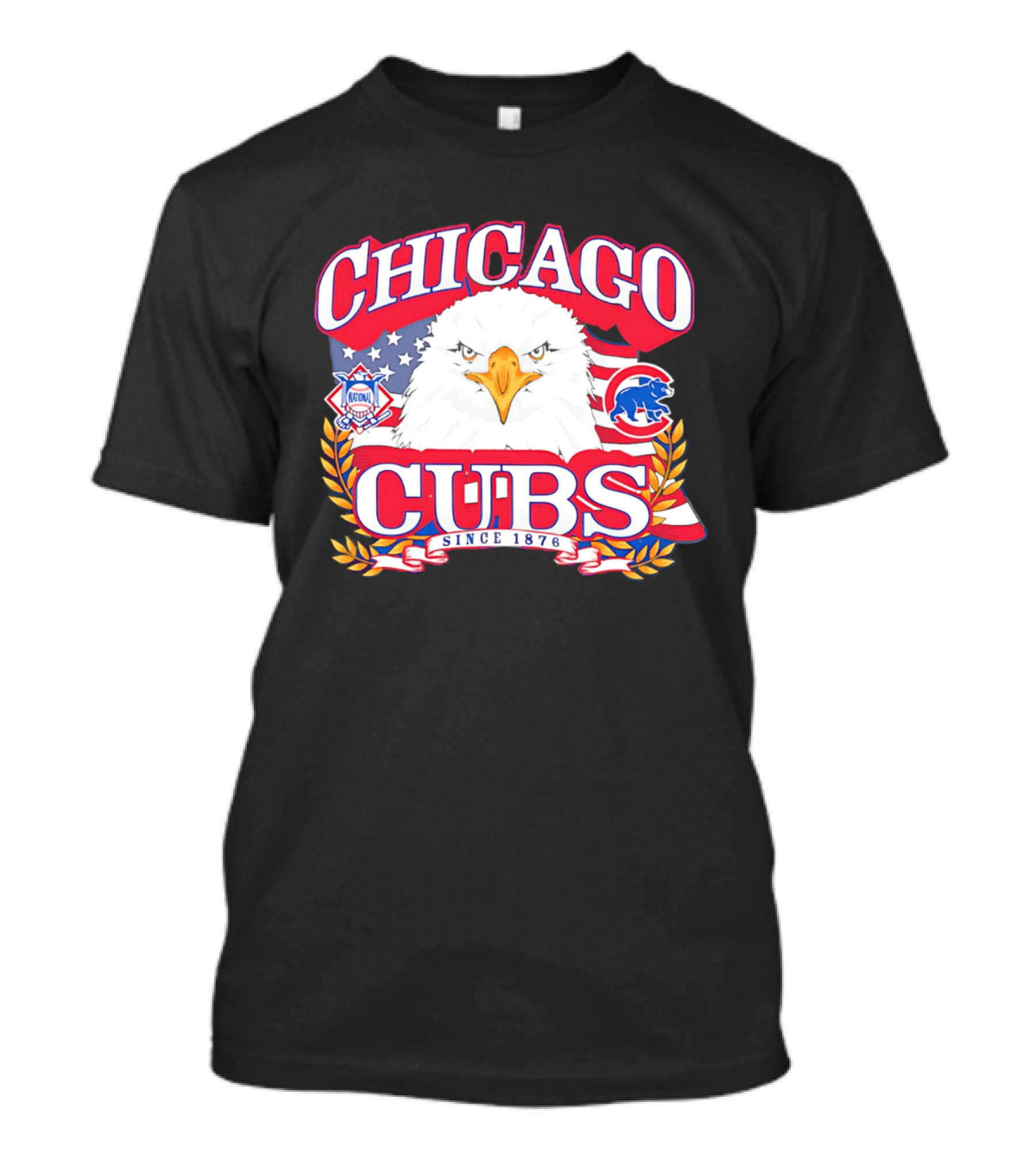 Chicago Cubs Americana Eagle Since 1876 National League Baseball Stars And Stripes 250th Celebration T-Shirt