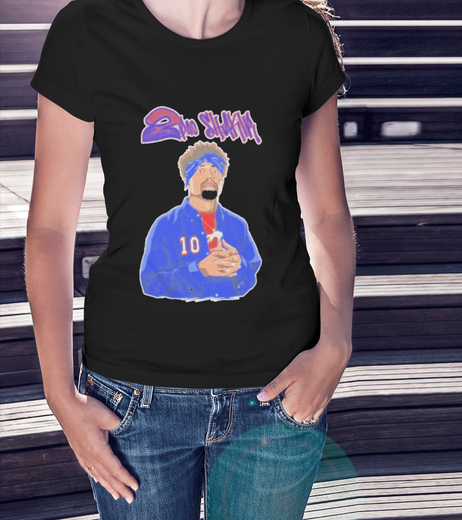 2Pac Shakir Sports Roundtable 10 Blue Bandana T-Shirt