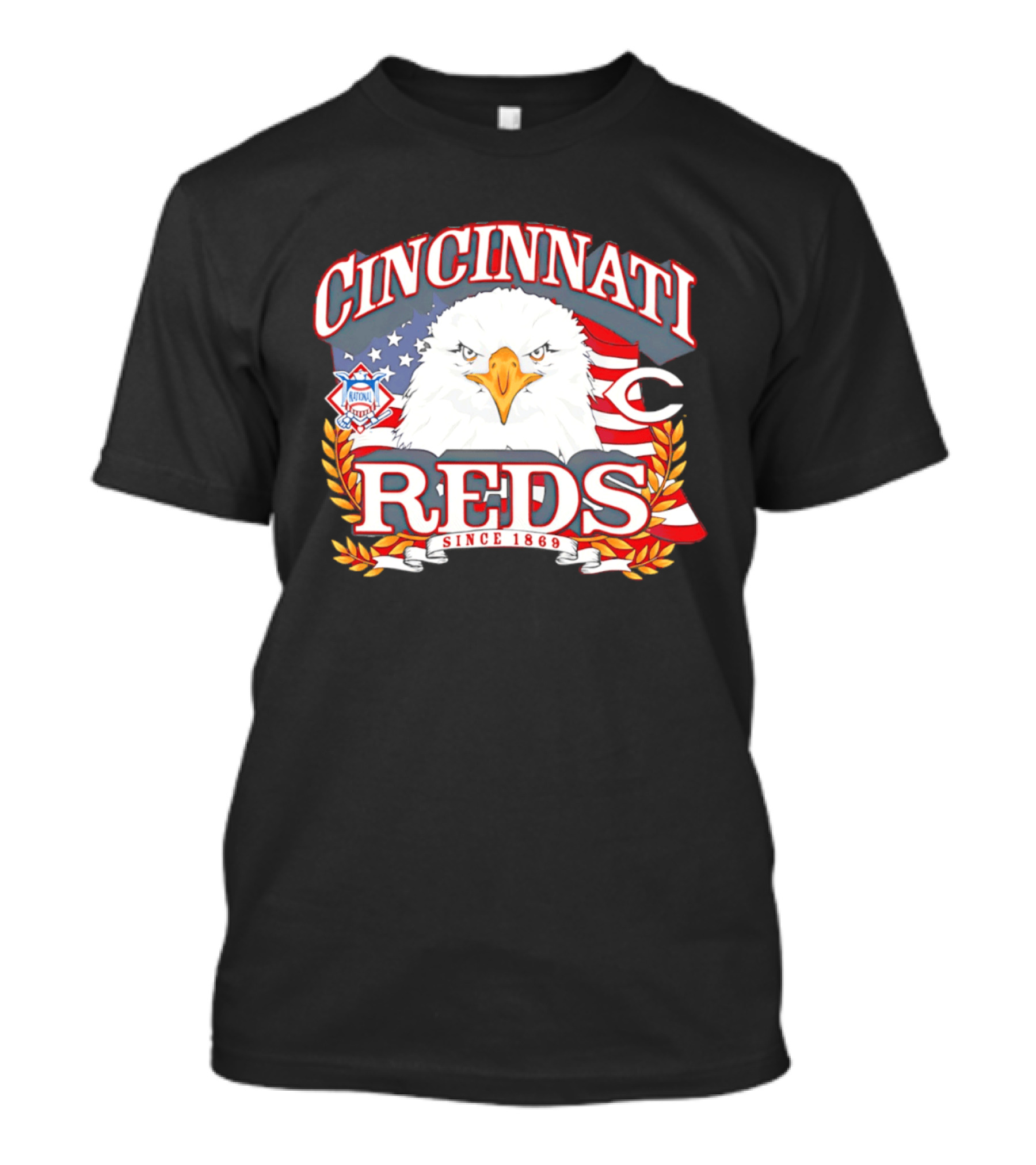 Cincinnati Reds National League Eagle American Flag Since 1869 T-Shirt