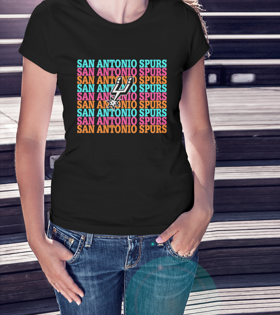 San Antonio Spurs Wemby Era Silver Black Multicolor T-Shirt