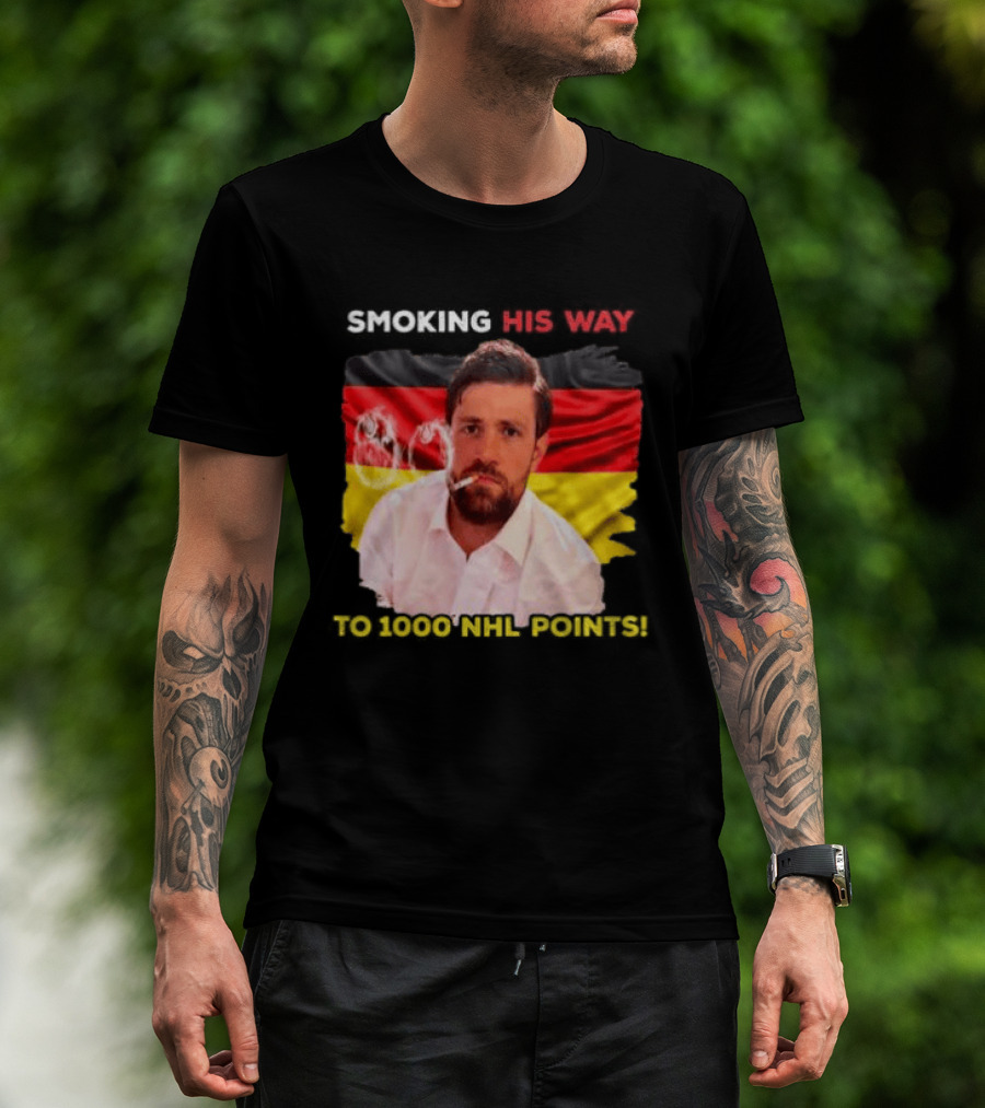Smoking His Way To 1000 NHL Points Leon Draisaitl Edmonton Oilers T-Shirt