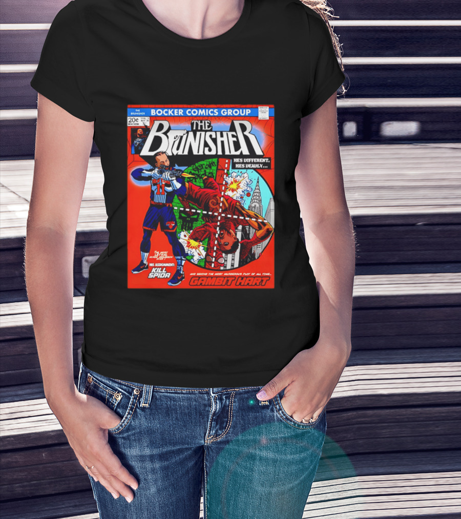 Bocker Comics Group The Brunisher He's Different He's Deadly Kill Spida Gambit Hart T-Shirt