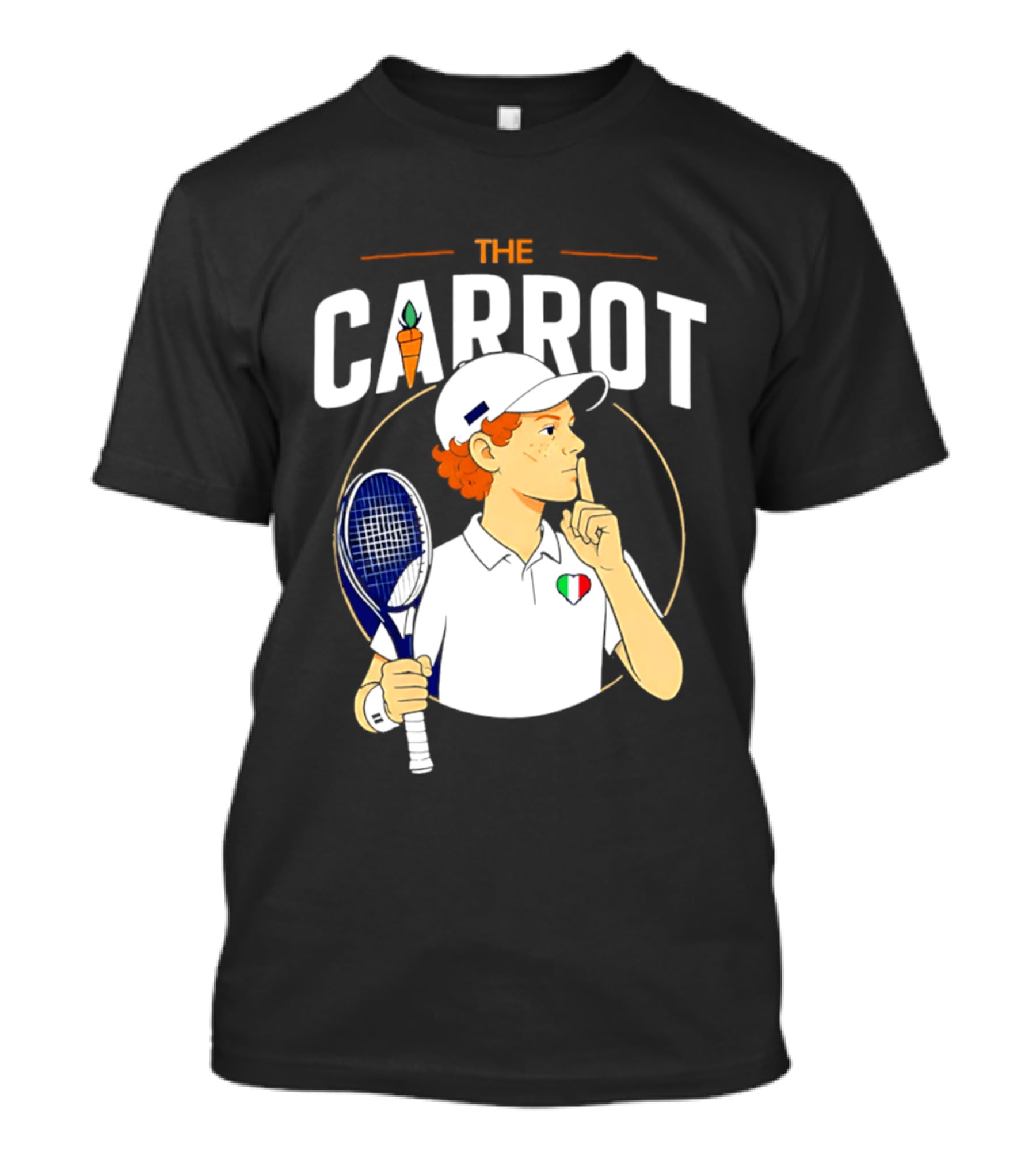 The Carrot Tennis Player Italian Flag T-Shirt