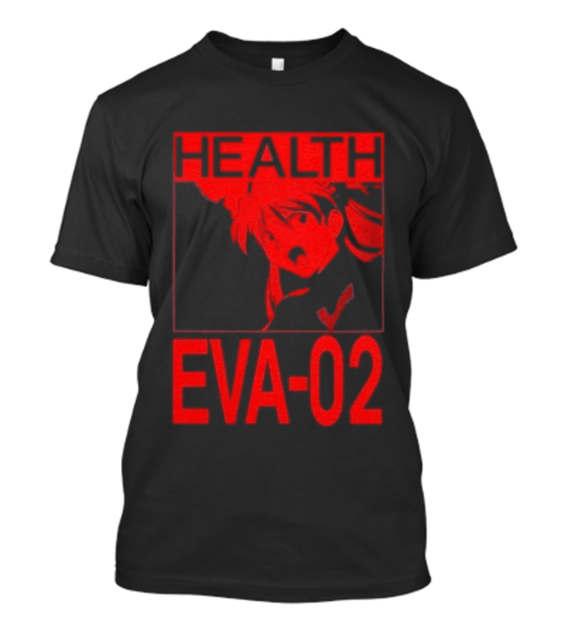 Health Eva 02 Anime Character Red Sketch T-Shirt