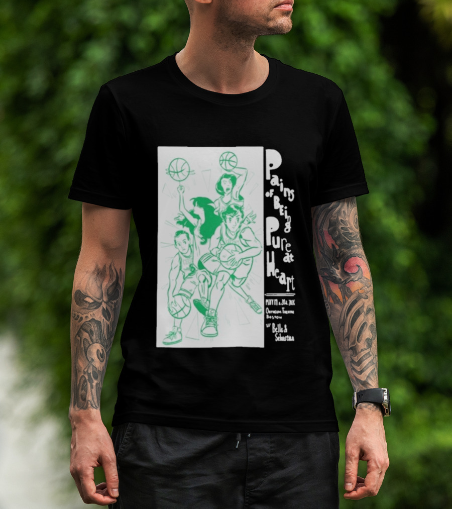 Pains Of Being Pure At Heart Boston May 19 Paradise Touring Company With Helki Silkscreen Basketball T-Shirt