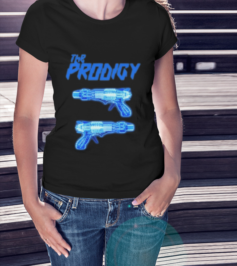 The Prodigy Raygun X Ray 26 Tour Blue Neon Guns T-Shirt