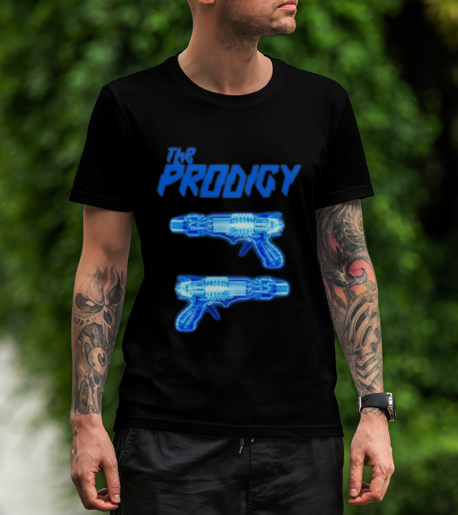The Prodigy Raygun X Ray 26 Tour Blue Neon Guns T-Shirt