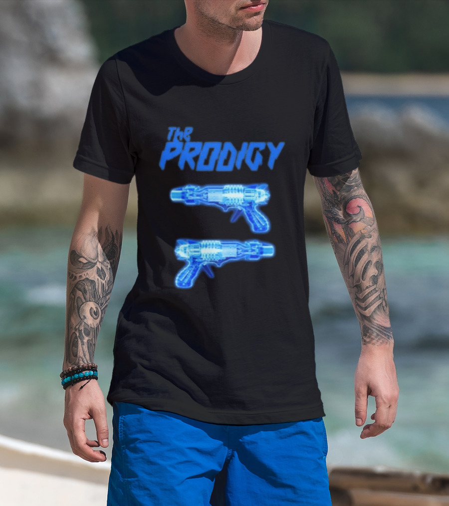 The Prodigy Raygun X Ray 26 Tour Blue Neon Guns T-Shirt