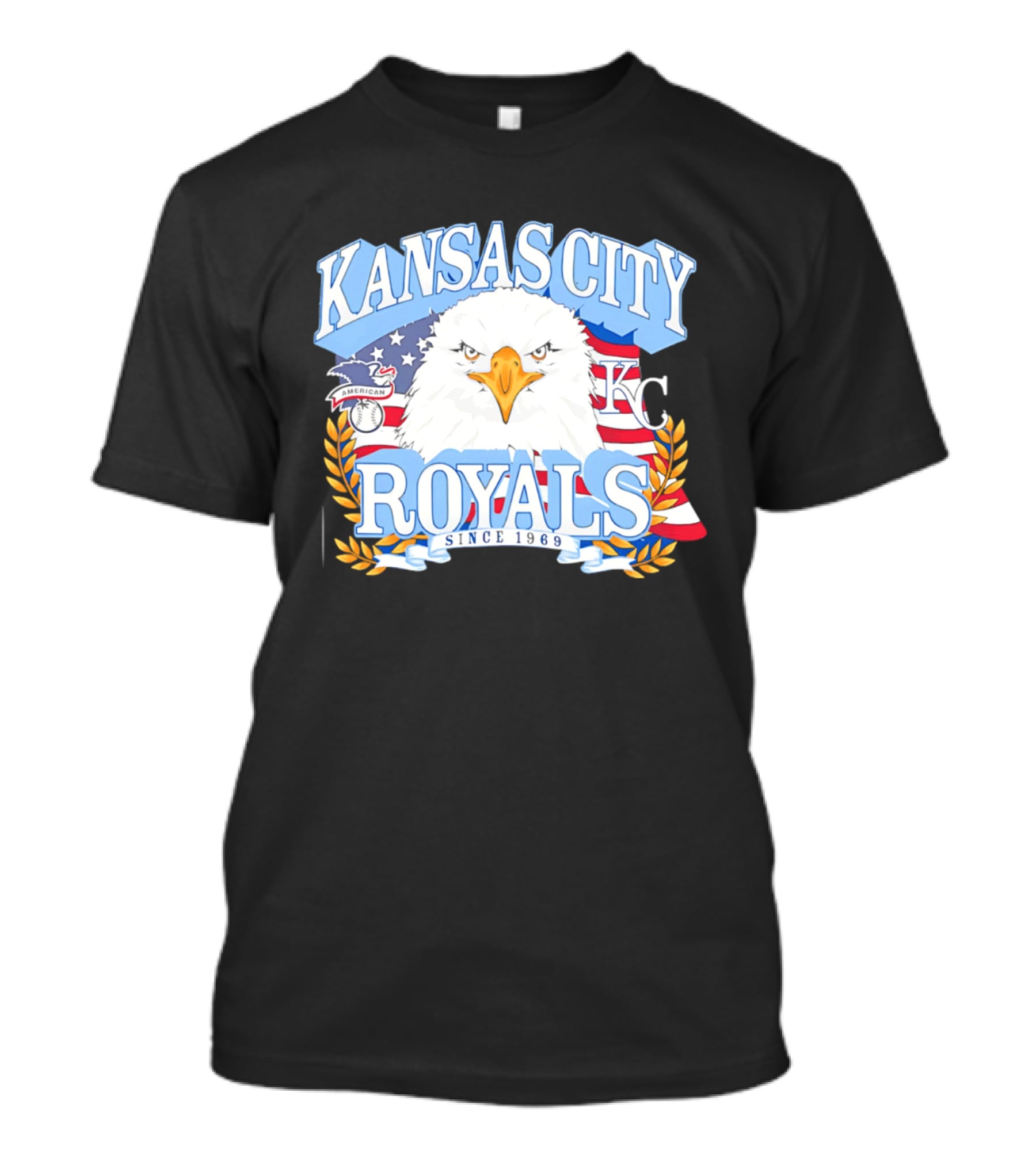 Kansas City Royals Eagle With American Flag Patriotic KC T-Shirt