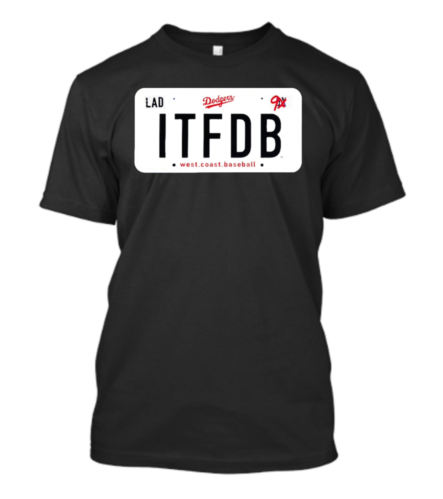 Los Angeles Dodgers LAD ITFDB West Coast Baseball 9X T-Shirt