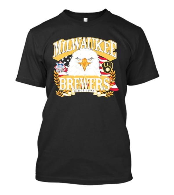 Milwaukee Brewers Eagle American Flag 250th Celebration T-Shirt