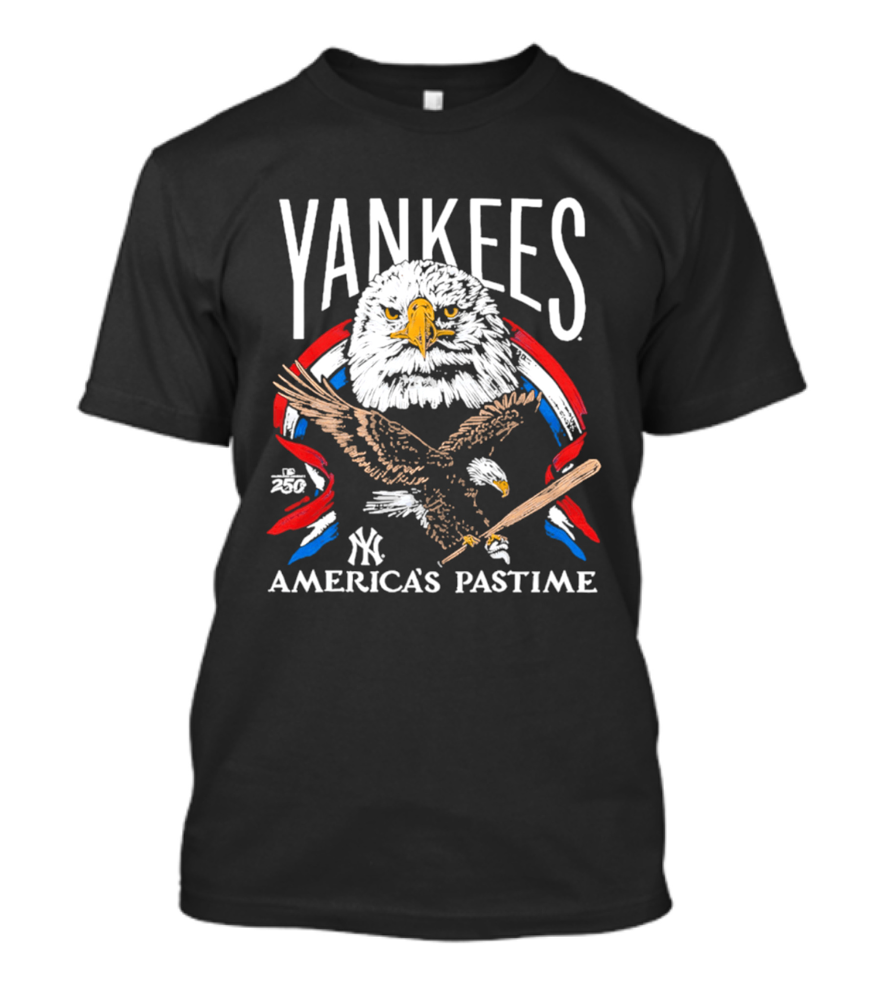 Yankees America's Pastime Eagle Baseball Bat Tri Blend T-Shirt