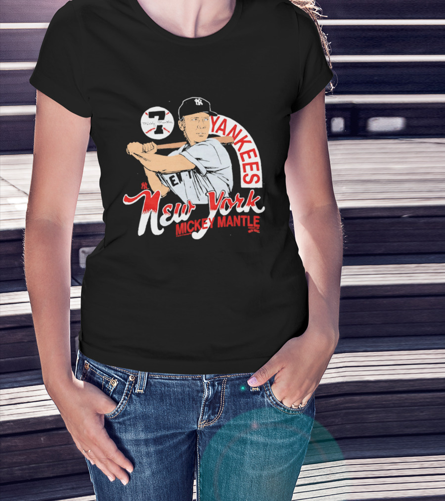New York Yankees 7 Mickey Mantle Player T-Shirt
