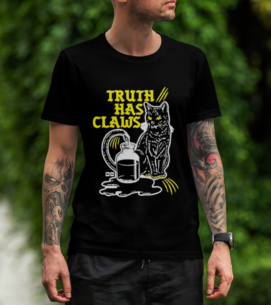 Truth Has Claws Cat Spilled Milk T-Shirt