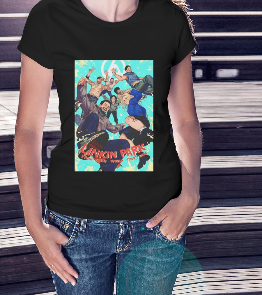 Linkin Park From Zero World Tour 2025 Anime Style Group T-Shirt