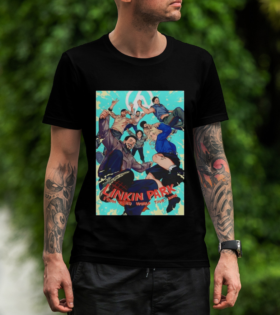 Linkin Park From Zero World Tour 2025 Anime Style Group T-Shirt