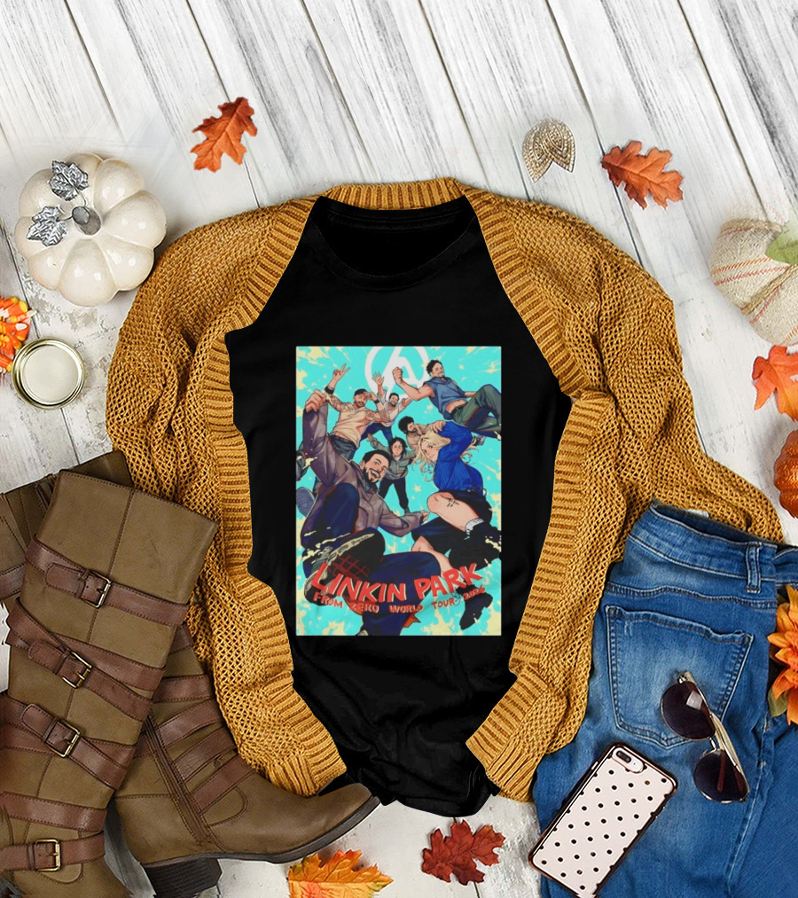 Linkin Park From Zero World Tour 2025 Anime Style Group T-Shirt