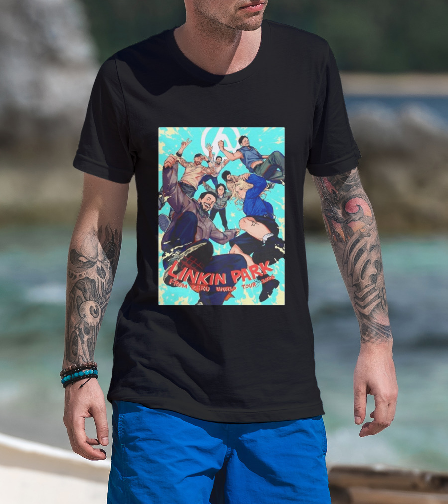 Linkin Park From Zero World Tour 2025 Anime Style Group T-Shirt