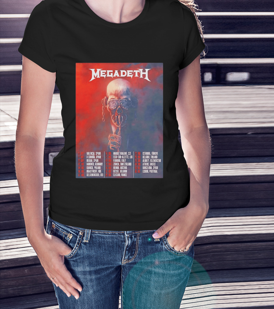 Megadeth 2026 Farewell Tour Europe Dates And Venues T-Shirt