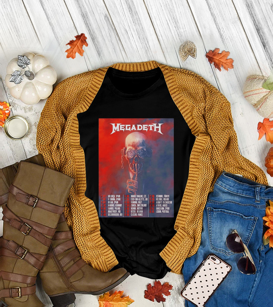 Megadeth 2026 Farewell Tour Europe Dates and Venues T-Shirt