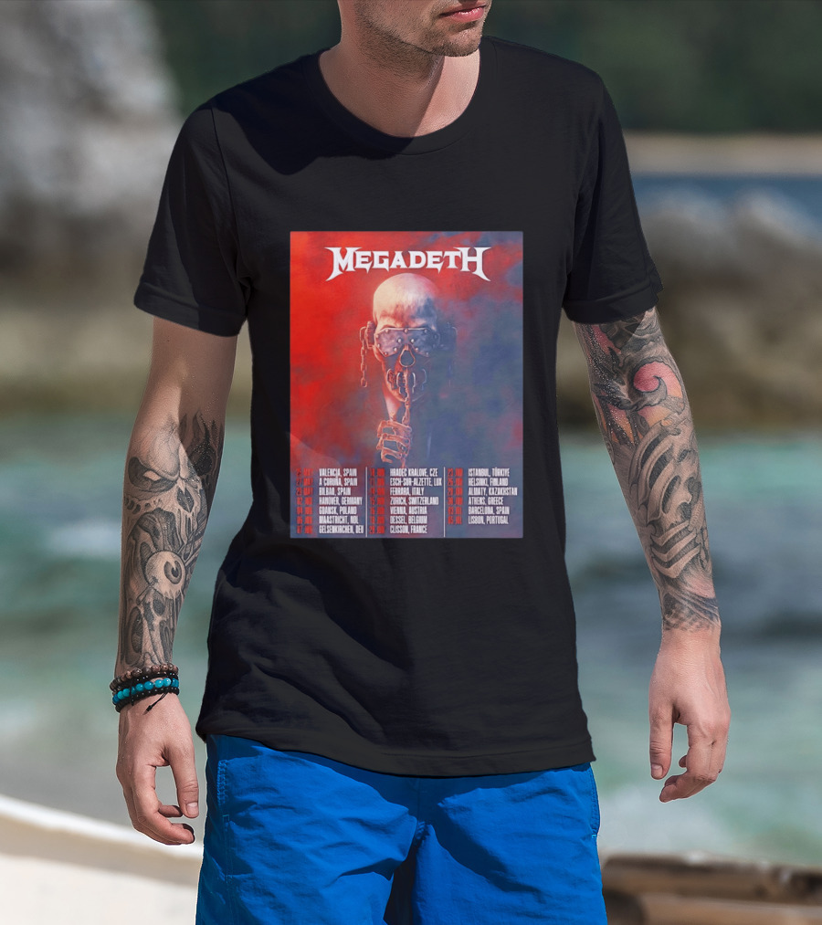 Megadeth 2026 Farewell Tour Europe Dates And Venues T-Shirt