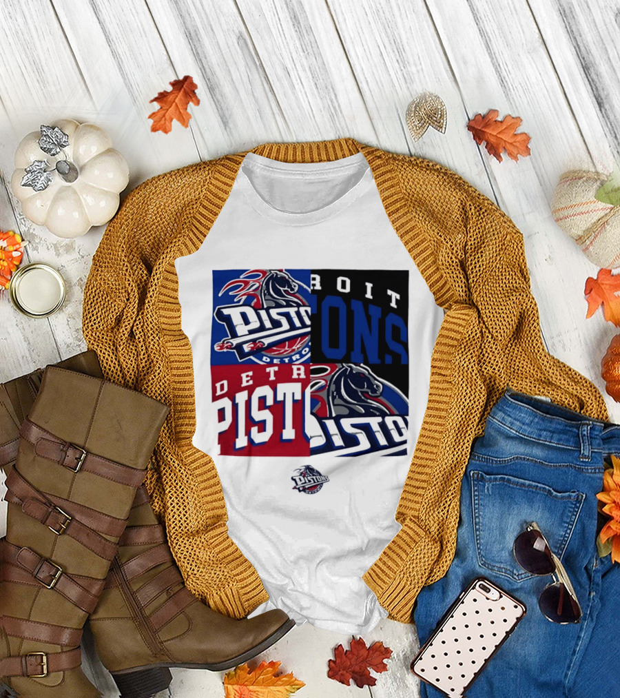 Detroit Pistons NBA Mashup Basketball Sports T-Shirt