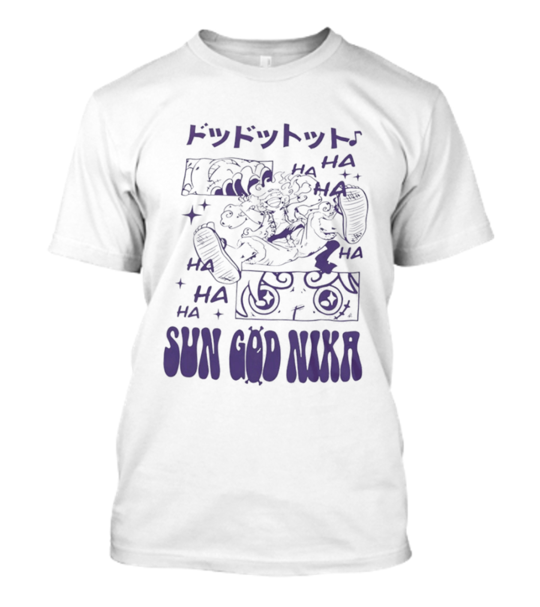 Monkey D Luffy Sun God Nika Laugh One Piece Joyful Image T-Shirt