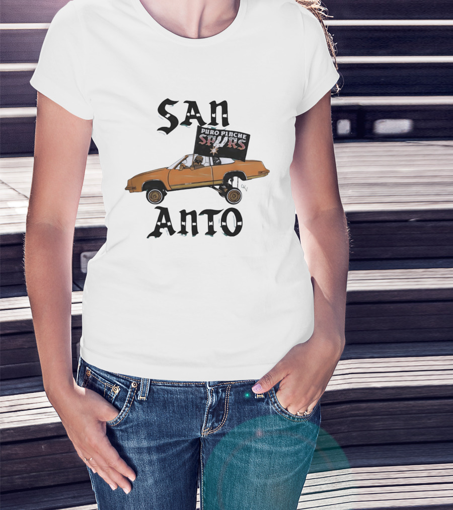 San Anto Puro Pinche Spurs Lowrider Texas National Basketball Association T-Shirt