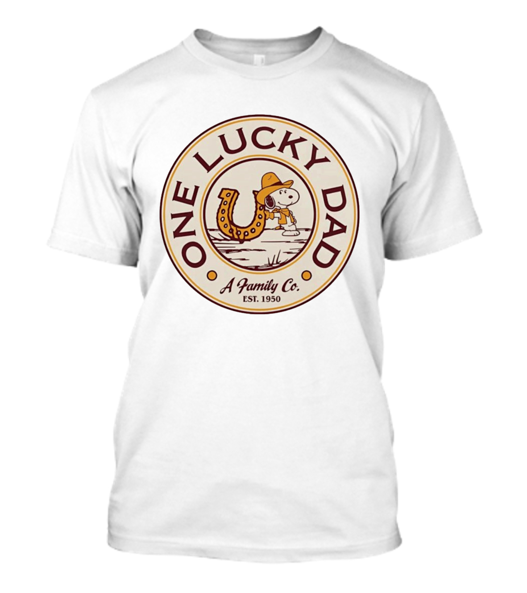 Snoopy One Lucky Dad A Family Co Est 1950 T-Shirt
