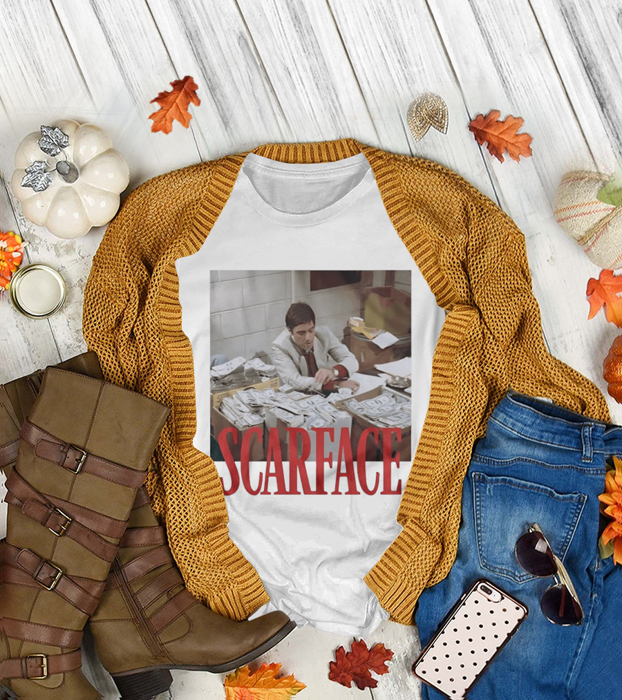Scarface Tony Montana Al Pacino Money Scene T-Shirt
