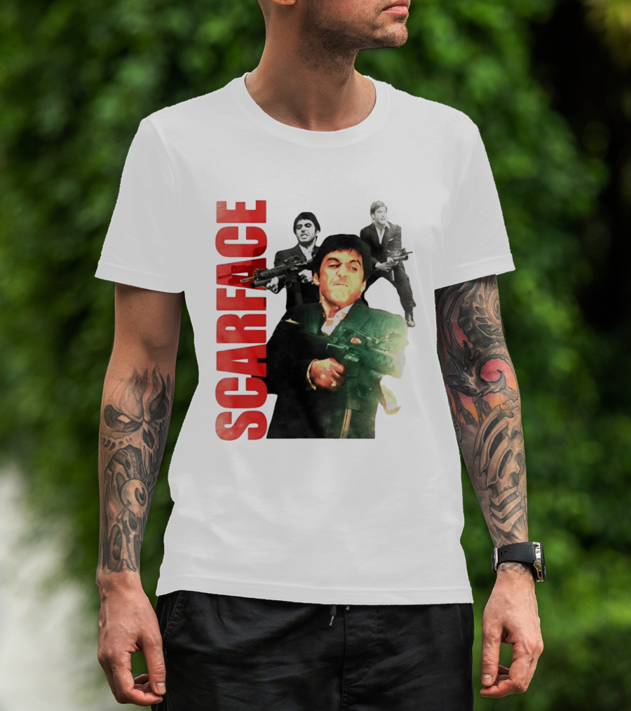 Scarface Tony Montana Al Pacino 1983 Miami Iconic Movie Moment T-Shirt