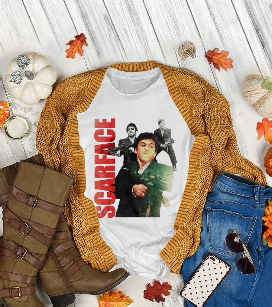 Scarface Tony Montana Al Pacino 1983 Miami Iconic Movie Moment T-Shirt