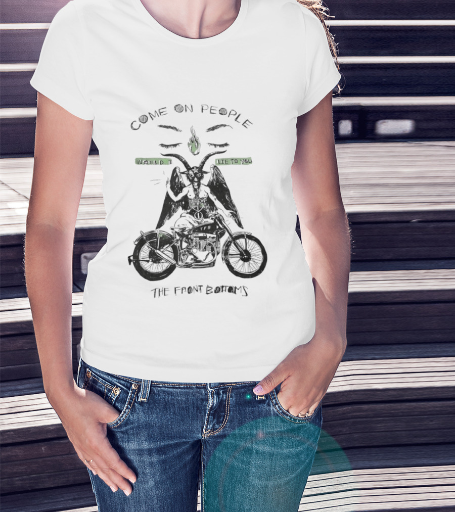 The Front Bottoms Come On People Would I Lie To You Motorcycle Baphomet T-Shirt