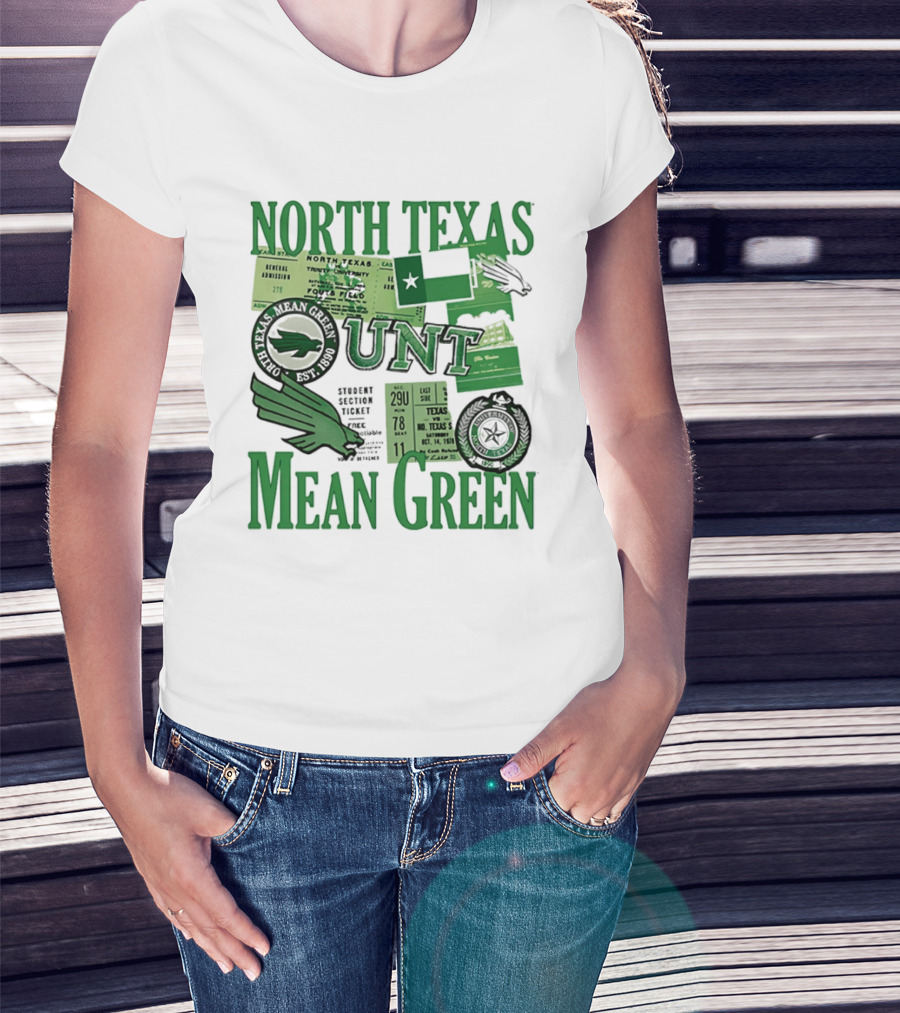 North Texas Mean Green UNT Fouts Field 1890 Football Tickets Memorabilia T-Shirt