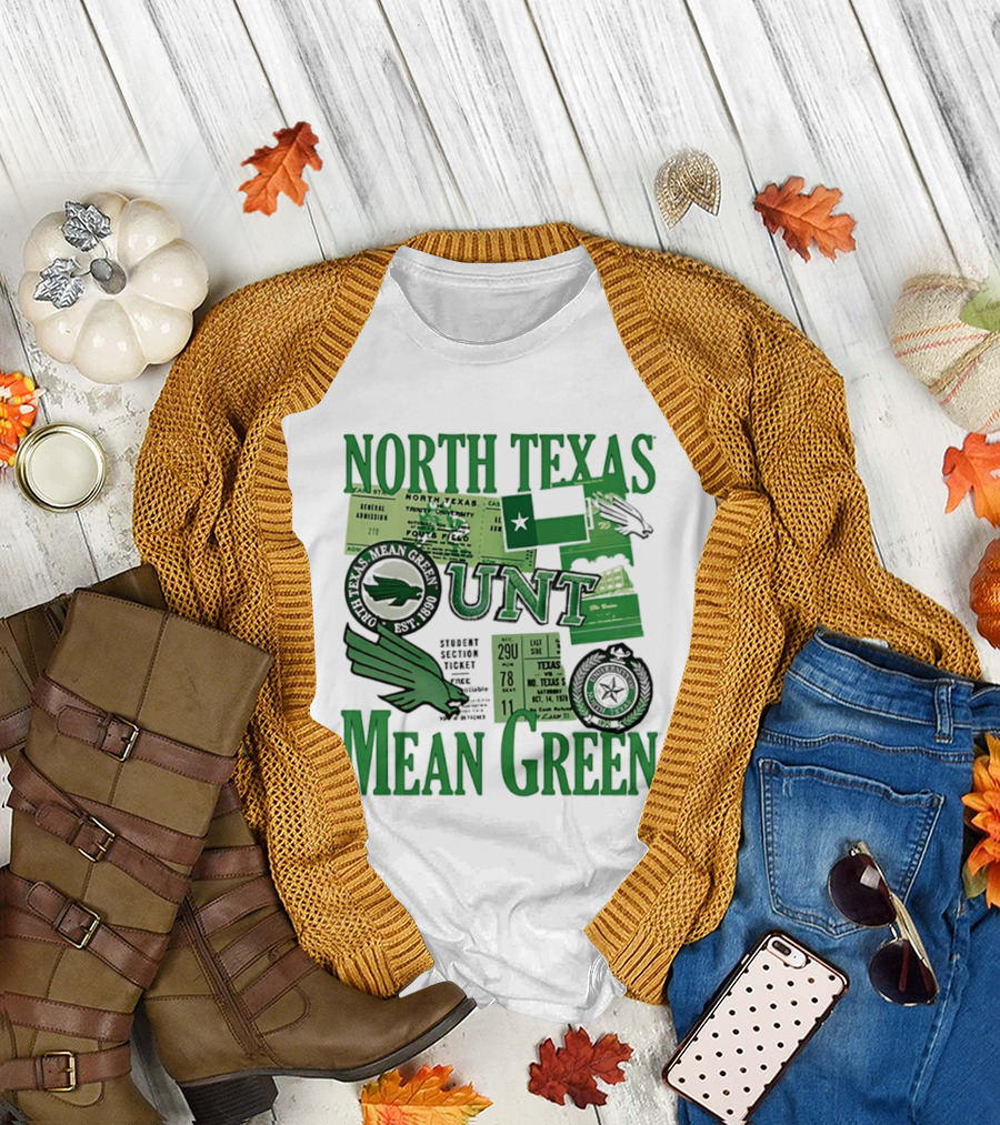 North Texas Mean Green UNT Fouts Field 1890 Football Tickets Memorabilia T-Shirt