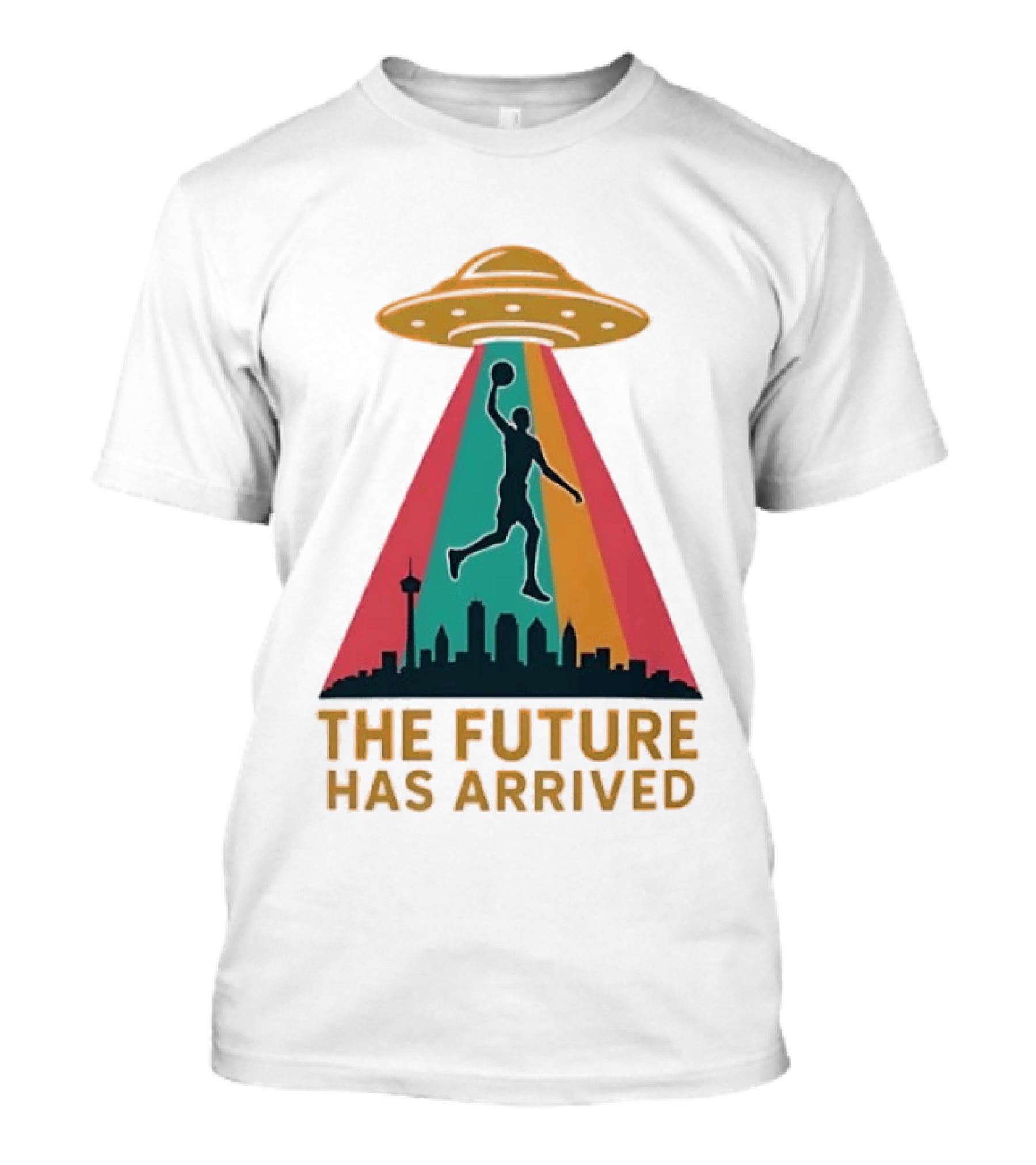 Victor Wembanyama San Antonio Spurs NBA The Future Has Arrived UFO Skyline T-Shirt