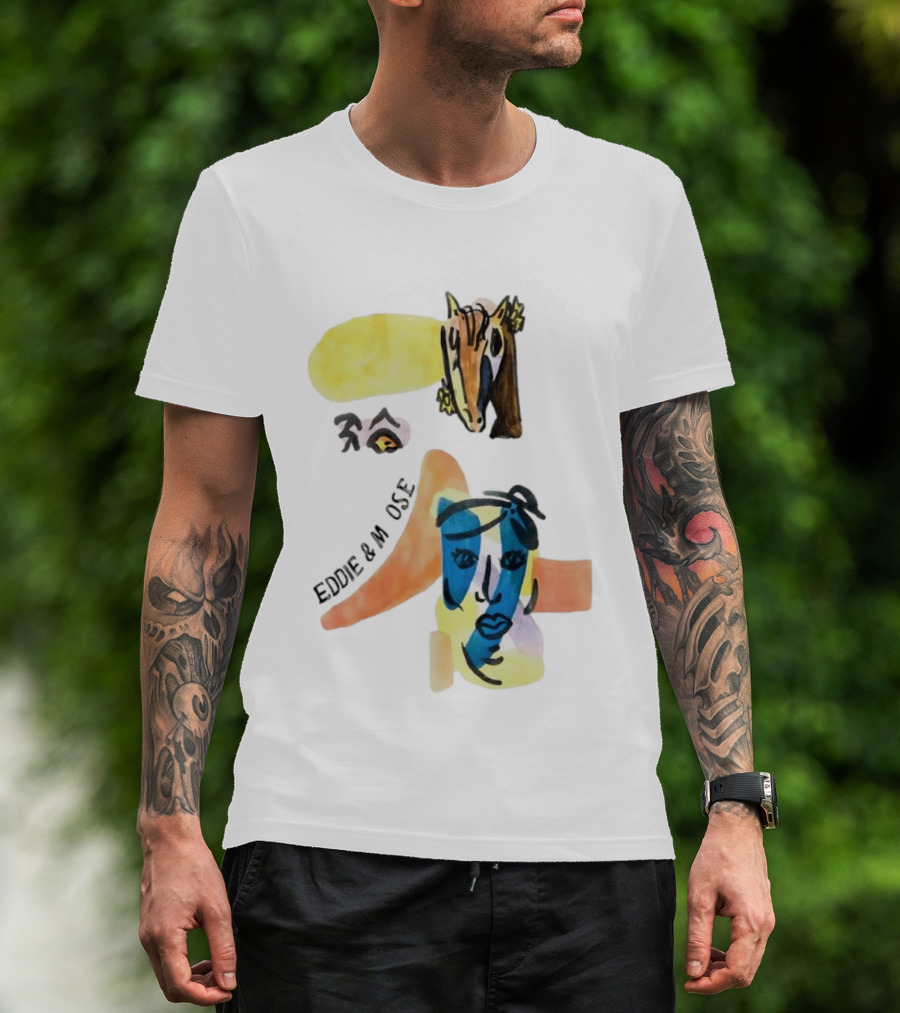 Eddie And Moose Horse Head Face Eye Shape Abstract Eddie And M CSE T-Shirt