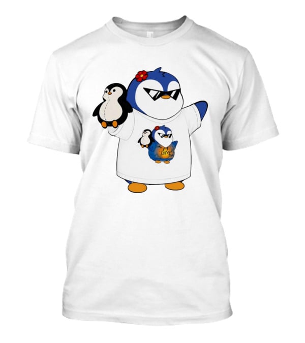 GM Penguin Sunglasses Flower Holding Plush Smaller GM Penguin T-Shirt