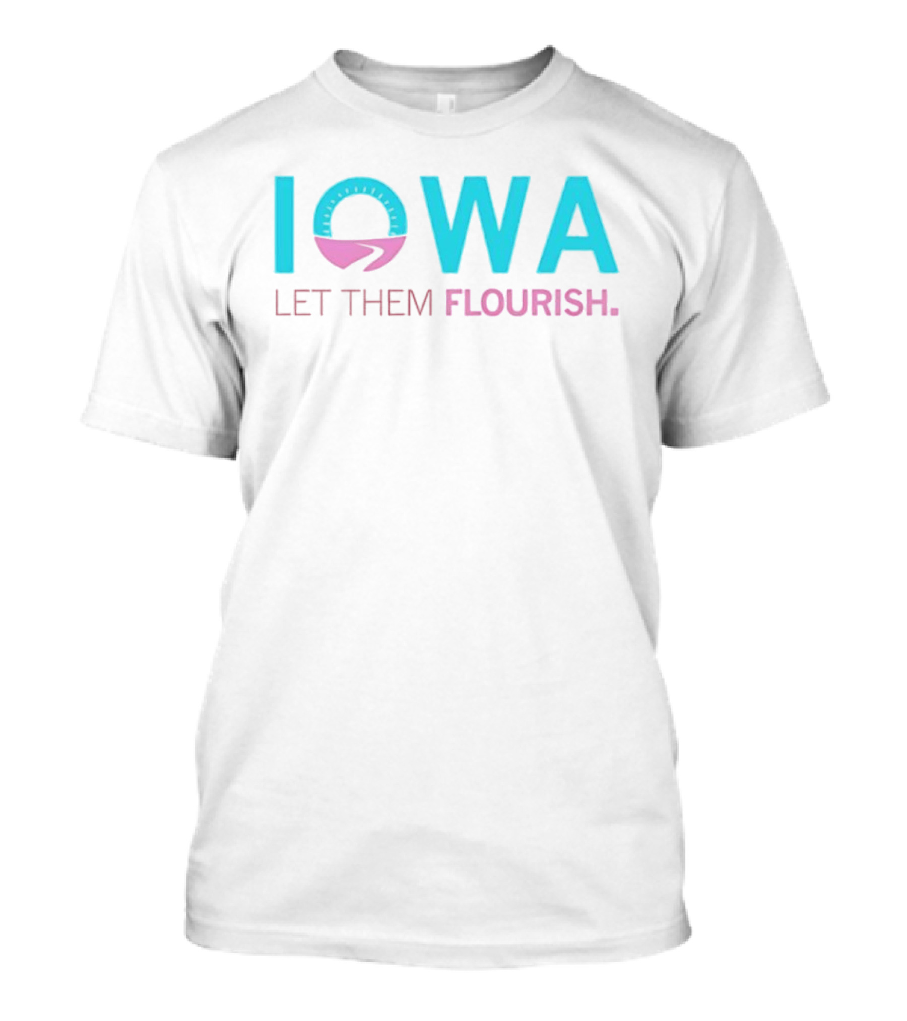 Iowa Let Them Flourish Pink Blue Circular Arrow T-Shirt