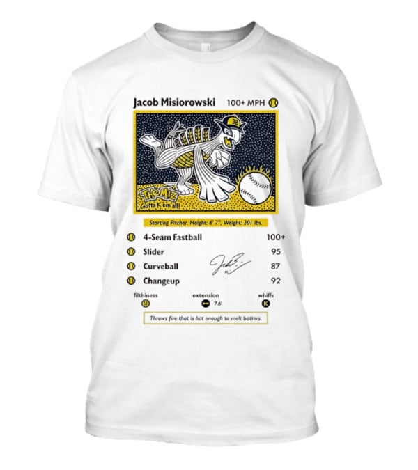 Jacob Misiorowski Milwaukee Brewers The Miz 100+ MPH Fastball Card T-Shirt