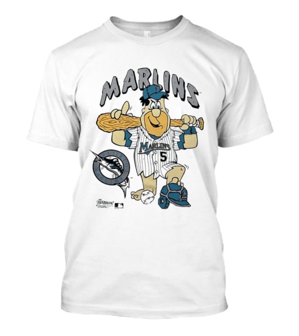Miami Marlins Fred Flintstone Baseball 1994 T-Shirt