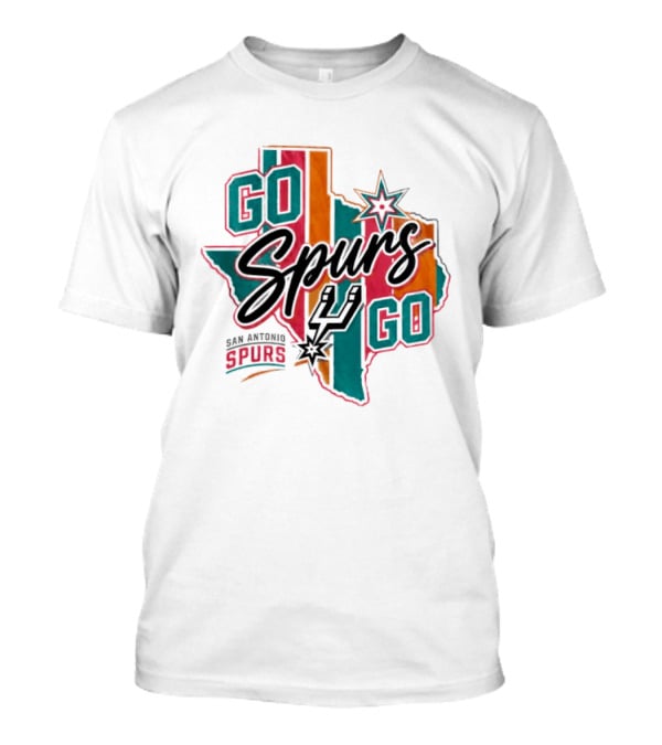 San Antonio Spurs Go Spurs Go Texas Outline NBA Team Spirit T-Shirt