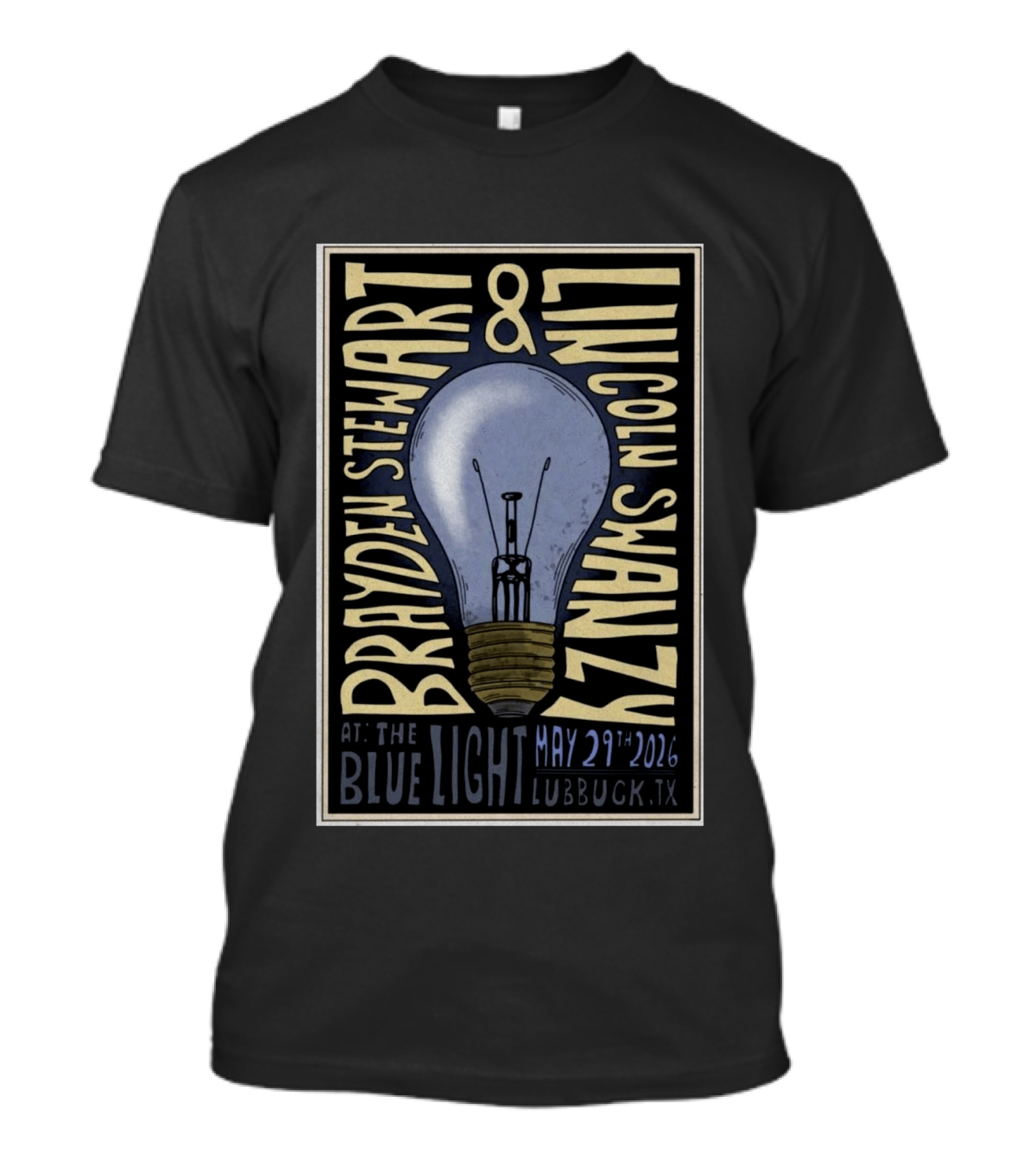 Brayden Stewart Lincoln Swayze May 29 2026 The Blue Light Lubbock TX T-Shirt
